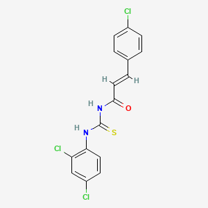 molecular formula C16H11Cl3N2OS B4720874 3-(4-chlorophenyl)-N-{[(2,4-dichlorophenyl)amino]carbonothioyl}acrylamide 