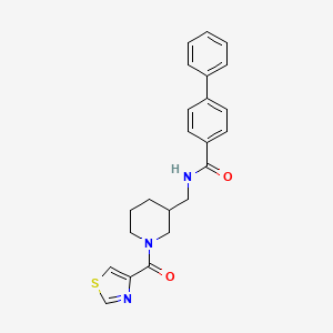molecular formula C23H23N3O2S B4720894 N-{[1-(1,3-thiazol-4-ylcarbonyl)-3-piperidinyl]methyl}-4-biphenylcarboxamide 
