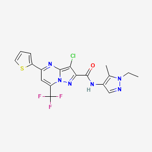 3-chloro-N-(1-ethyl-5-methyl-1H-pyrazol-4-yl)-5-(2-thienyl)-7-(trifluoromethyl)pyrazolo[1,5-a]pyrimidine-2-carboxamide