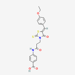 molecular formula C22H20N2O5S2 B4720915 4-({3-[5-(4-ethoxybenzylidene)-4-oxo-2-thioxo-1,3-thiazolidin-3-yl]propanoyl}amino)benzoic acid 