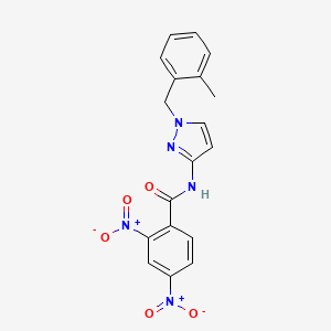 molecular formula C18H15N5O5 B4720947 N-[1-(2-methylbenzyl)-1H-pyrazol-3-yl]-2,4-dinitrobenzamide 