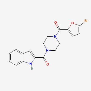 molecular formula C18H16BrN3O3 B4720972 2-{[4-(5-bromo-2-furoyl)-1-piperazinyl]carbonyl}-1H-indole 