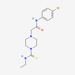 molecular formula C15H21BrN4OS B4720979 N-(4-bromophenyl)-2-{4-[(ethylamino)carbonothioyl]-1-piperazinyl}acetamide 