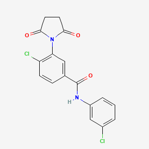 molecular formula C17H12Cl2N2O3 B4720985 4-chloro-N-(3-chlorophenyl)-3-(2,5-dioxo-1-pyrrolidinyl)benzamide 