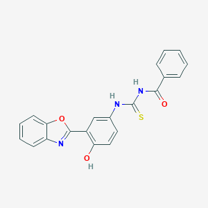 molecular formula C21H15N3O3S B472099 N-{[3-(1,3-benzoxazol-2-yl)-4-hydroxyphenyl]carbamothioyl}benzamide 