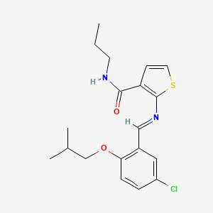 molecular formula C19H23ClN2O2S B4720991 2-[(5-chloro-2-isobutoxybenzylidene)amino]-N-propyl-3-thiophenecarboxamide 