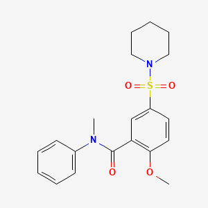 molecular formula C20H24N2O4S B4721006 2-methoxy-N-methyl-N-phenyl-5-(1-piperidinylsulfonyl)benzamide 