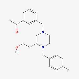 molecular formula C23H30N2O2 B4721011 1-(3-{[3-(2-hydroxyethyl)-4-(4-methylbenzyl)-1-piperazinyl]methyl}phenyl)ethanone 