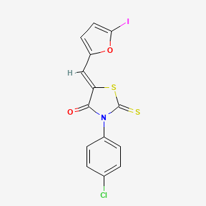 3-(4-chlorophenyl)-5-[(5-iodo-2-furyl)methylene]-2-thioxo-1,3-thiazolidin-4-one