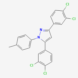 molecular formula C22H14Cl4N2 B4721083 3,5-bis(3,4-dichlorophenyl)-1-(4-methylphenyl)-1H-pyrazole 