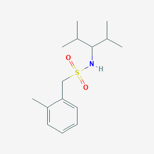 molecular formula C15H25NO2S B4721108 N-(1-isopropyl-2-methylpropyl)-1-(2-methylphenyl)methanesulfonamide 