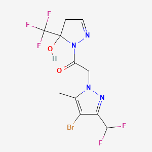 1-{[4-bromo-3-(difluoromethyl)-5-methyl-1H-pyrazol-1-yl]acetyl}-5-(trifluoromethyl)-4,5-dihydro-1H-pyrazol-5-ol