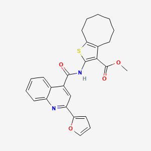 molecular formula C26H24N2O4S B4721132 methyl 2-({[2-(2-furyl)-4-quinolinyl]carbonyl}amino)-4,5,6,7,8,9-hexahydrocycloocta[b]thiophene-3-carboxylate 