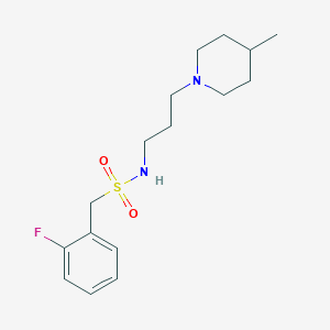 molecular formula C16H25FN2O2S B4721158 1-(2-fluorophenyl)-N-[3-(4-methyl-1-piperidinyl)propyl]methanesulfonamide 