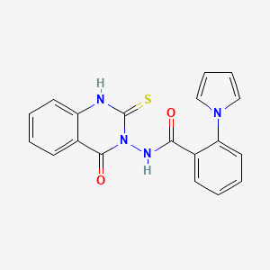 molecular formula C19H14N4O2S B4721177 N-(2-mercapto-4-oxo-3(4H)-quinazolinyl)-2-(1H-pyrrol-1-yl)benzamide 