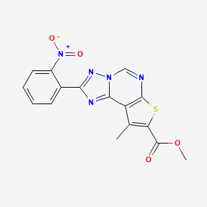 molecular formula C16H11N5O4S B4721182 methyl 9-methyl-2-(2-nitrophenyl)thieno[3,2-e][1,2,4]triazolo[1,5-c]pyrimidine-8-carboxylate 