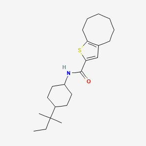 molecular formula C22H35NOS B4721190 N-[4-(1,1-dimethylpropyl)cyclohexyl]-4,5,6,7,8,9-hexahydrocycloocta[b]thiophene-2-carboxamide 