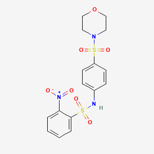 molecular formula C16H17N3O7S2 B4721204 N-[4-(4-morpholinylsulfonyl)phenyl]-2-nitrobenzenesulfonamide 