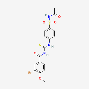 molecular formula C17H16BrN3O5S2 B4721227 N-[({4-[(acetylamino)sulfonyl]phenyl}amino)carbonothioyl]-3-bromo-4-methoxybenzamide 
