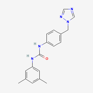 molecular formula C18H19N5O B4721233 N-(3,5-dimethylphenyl)-N'-[4-(1H-1,2,4-triazol-1-ylmethyl)phenyl]urea 