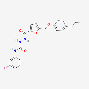 molecular formula C22H22FN3O4 B4721240 N-(3-fluorophenyl)-2-{5-[(4-propylphenoxy)methyl]-2-furoyl}hydrazinecarboxamide 