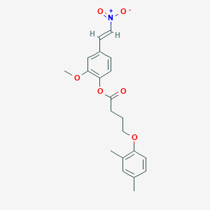 molecular formula C21H23NO6 B4721247 2-methoxy-4-(2-nitrovinyl)phenyl 4-(2,4-dimethylphenoxy)butanoate 