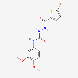 molecular formula C14H14BrN3O4S B4721259 2-[(5-bromo-2-thienyl)carbonyl]-N-(3,4-dimethoxyphenyl)hydrazinecarboxamide 