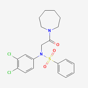 molecular formula C20H22Cl2N2O3S B4721280 N-[2-(1-azepanyl)-2-oxoethyl]-N-(3,4-dichlorophenyl)benzenesulfonamide 