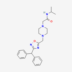 molecular formula C25H31N5O2 B4721312 2-(4-{[3-(diphenylmethyl)-1,2,4-oxadiazol-5-yl]methyl}-1-piperazinyl)-N-isopropylacetamide 
