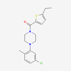 molecular formula C18H21ClN2OS B4721335 1-(5-chloro-2-methylphenyl)-4-[(5-ethyl-2-thienyl)carbonyl]piperazine 