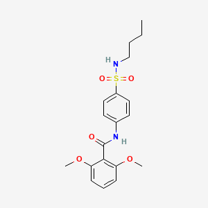 molecular formula C19H24N2O5S B4721392 N-{4-[(butylamino)sulfonyl]phenyl}-2,6-dimethoxybenzamide 