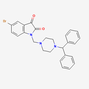 molecular formula C26H24BrN3O2 B4721448 5-bromo-1-{[4-(diphenylmethyl)-1-piperazinyl]methyl}-1H-indole-2,3-dione 