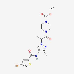 molecular formula C19H24BrN5O4S B4721455 ethyl 4-[2-(4-{[(4-bromo-2-thienyl)carbonyl]amino}-3-methyl-1H-pyrazol-1-yl)propanoyl]-1-piperazinecarboxylate 