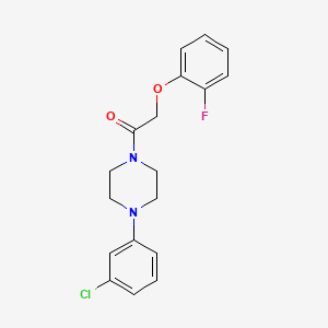 molecular formula C18H18ClFN2O2 B4721461 1-(3-chlorophenyl)-4-[(2-fluorophenoxy)acetyl]piperazine 
