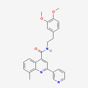 N-[2-(3,4-dimethoxyphenyl)ethyl]-8-methyl-2-(3-pyridinyl)-4-quinolinecarboxamide