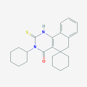 molecular formula C23H28N2OS B4721513 3-cyclohexyl-2-thioxo-2,3-dihydro-1H-spiro[benzo[h]quinazoline-5,1'-cyclohexan]-4(6H)-one 