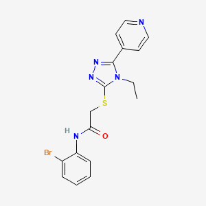 molecular formula C17H16BrN5OS B4721538 N-(2-bromophenyl)-2-{[4-ethyl-5-(4-pyridinyl)-4H-1,2,4-triazol-3-yl]thio}acetamide CAS No. 585562-93-2