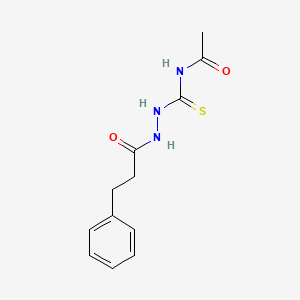 molecular formula C12H15N3O2S B4721544 N-{[2-(3-phenylpropanoyl)hydrazino]carbonothioyl}acetamide 
