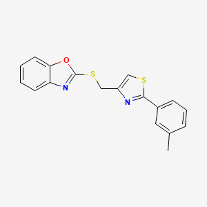 molecular formula C18H14N2OS2 B4721551 2-({[2-(3-methylphenyl)-1,3-thiazol-4-yl]methyl}thio)-1,3-benzoxazole 