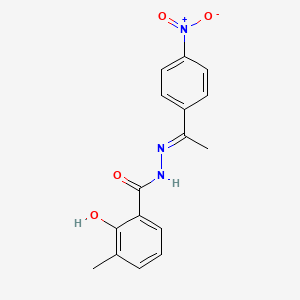 molecular formula C16H15N3O4 B4721554 2-hydroxy-3-methyl-N'-[1-(4-nitrophenyl)ethylidene]benzohydrazide 