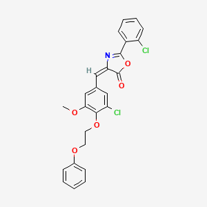 molecular formula C25H19Cl2NO5 B4721555 4-[3-chloro-5-methoxy-4-(2-phenoxyethoxy)benzylidene]-2-(2-chlorophenyl)-1,3-oxazol-5(4H)-one 