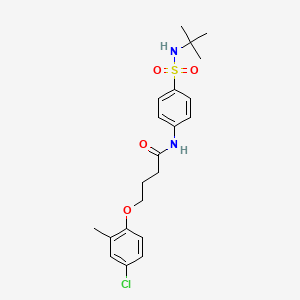 molecular formula C21H27ClN2O4S B4721557 N-{4-[(tert-butylamino)sulfonyl]phenyl}-4-(4-chloro-2-methylphenoxy)butanamide 