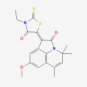 1-(3-ethyl-4-oxo-2-thioxo-1,3-thiazolidin-5-ylidene)-8-methoxy-4,4,6-trimethyl-4H-pyrrolo[3,2,1-ij]quinolin-2(1H)-one