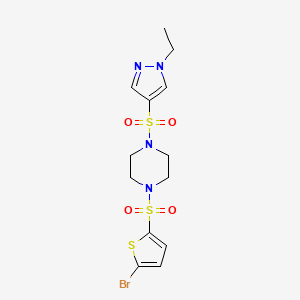 molecular formula C13H17BrN4O4S3 B4721598 1-[(5-bromo-2-thienyl)sulfonyl]-4-[(1-ethyl-1H-pyrazol-4-yl)sulfonyl]piperazine 