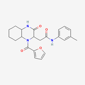 molecular formula C22H25N3O4 B4721605 2-[1-(2-furoyl)-3-oxodecahydro-2-quinoxalinyl]-N-(3-methylphenyl)acetamide 