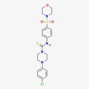 molecular formula C21H25ClN4O3S2 B4721607 4-(4-chlorophenyl)-N-[4-(4-morpholinylsulfonyl)phenyl]-1-piperazinecarbothioamide 