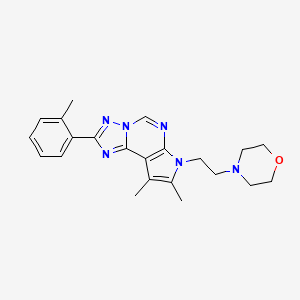 molecular formula C22H26N6O B4721638 8,9-dimethyl-2-(2-methylphenyl)-7-[2-(4-morpholinyl)ethyl]-7H-pyrrolo[3,2-e][1,2,4]triazolo[1,5-c]pyrimidine 