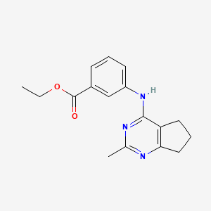 molecular formula C17H19N3O2 B4721639 ethyl 3-[(2-methyl-6,7-dihydro-5H-cyclopenta[d]pyrimidin-4-yl)amino]benzoate 