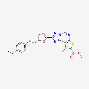 molecular formula C23H20N4O4S B4721640 methyl 2-{5-[(4-ethylphenoxy)methyl]-2-furyl}-9-methylthieno[3,2-e][1,2,4]triazolo[1,5-c]pyrimidine-8-carboxylate 