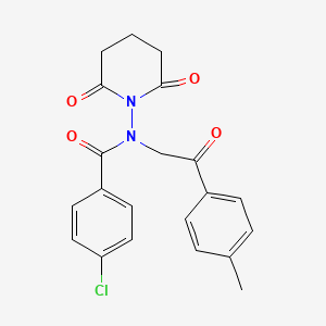 molecular formula C21H19ClN2O4 B4721660 4-chloro-N-(2,6-dioxo-1-piperidinyl)-N-[2-(4-methylphenyl)-2-oxoethyl]benzamide 